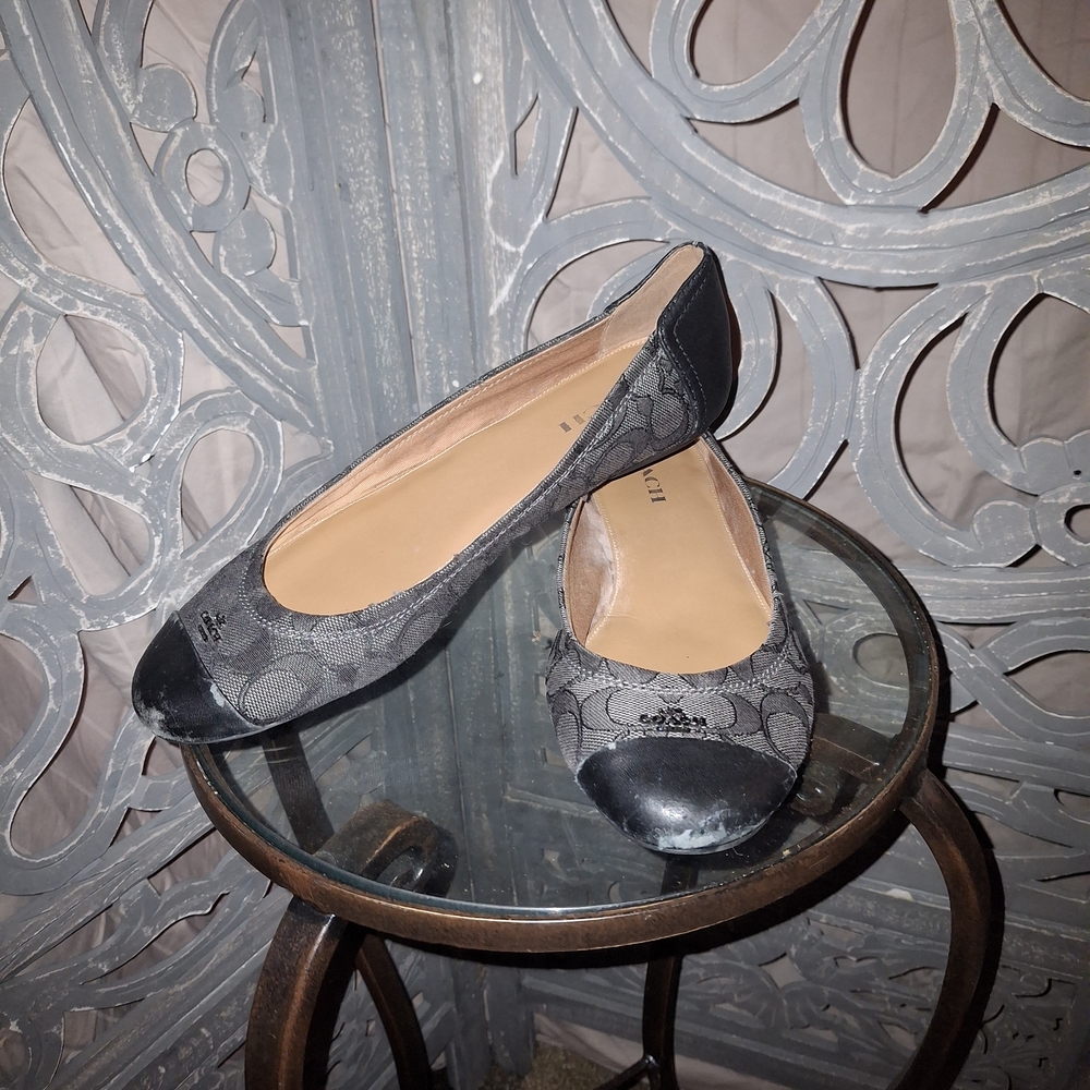 Coach Black and Gray Women's Flats